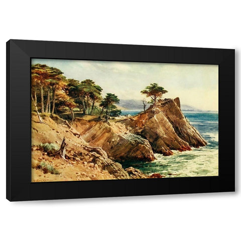Cypress Point near Carmel-California 1914 Black Modern Wood Framed Art Print by Palmer, Sutton