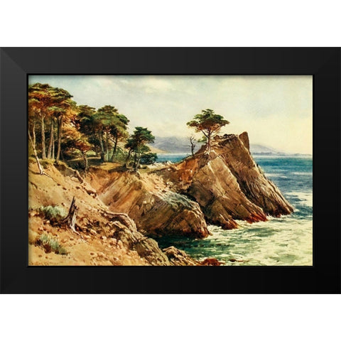 Cypress Point near Carmel-California 1914 Black Modern Wood Framed Art Print by Palmer, Sutton