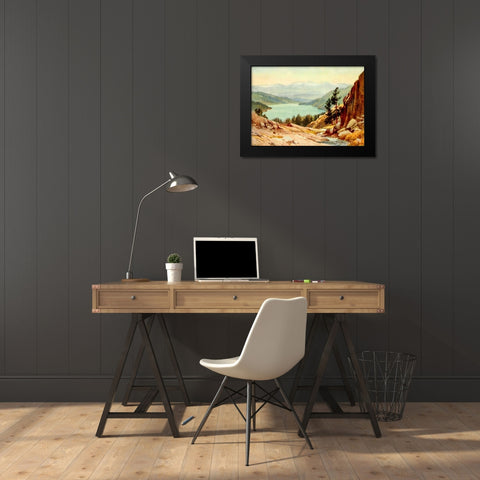 Donner Lake-California 1914 Black Modern Wood Framed Art Print by Palmer, Sutton