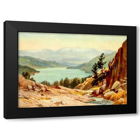 Donner Lake-California 1914 Black Modern Wood Framed Art Print with Double Matting by Palmer, Sutton
