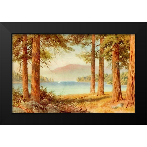 Lake Tahoe-California 1914 Black Modern Wood Framed Art Print by Palmer, Sutton