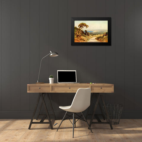 Looking down on Monterey and the Bay-California 1914 Black Modern Wood Framed Art Print by Palmer, Sutton