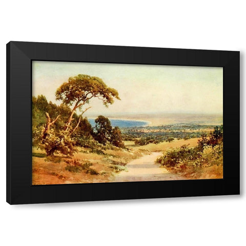 Looking down on Monterey and the Bay-California 1914 Black Modern Wood Framed Art Print with Double Matting by Palmer, Sutton