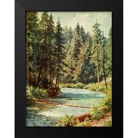 McCloud River-Sacramento Valley-California 1914 Black Modern Wood Framed Art Print by Palmer, Sutton