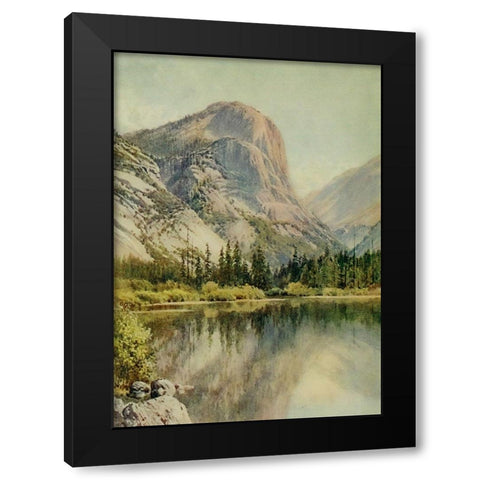 Mirror Lake-Yosemite-California 1914 Black Modern Wood Framed Art Print with Double Matting by Palmer, Sutton