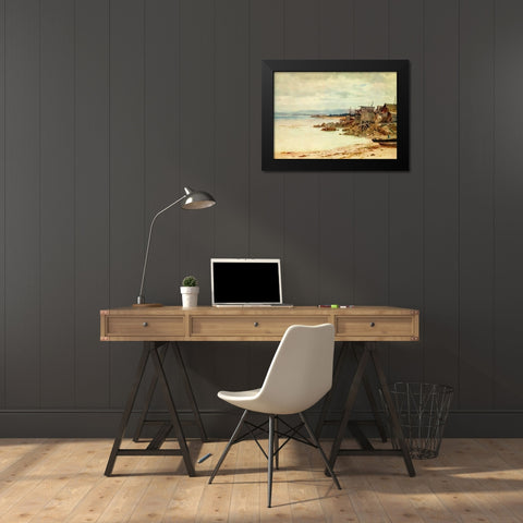 Pescadera-Chinese fishing village in Monterey Bay-California 1914 Black Modern Wood Framed Art Print by Palmer, Sutton