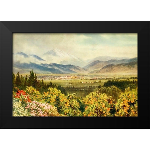 Redlands-looking towards San Bernardino Range-California 1914 Black Modern Wood Framed Art Print by Palmer, Sutton