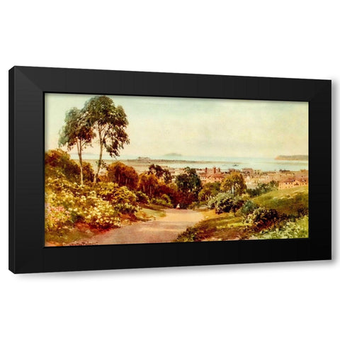 San Diego-looking towards Point Loma-California 1914 Black Modern Wood Framed Art Print with Double Matting by Palmer, Sutton