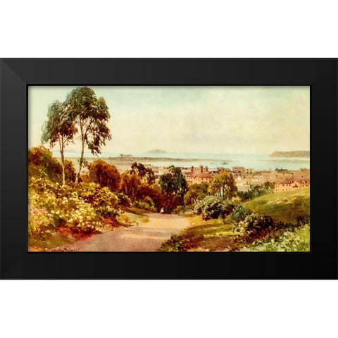San Diego-looking towards Point Loma-California 1914 Black Modern Wood Framed Art Print by Palmer, Sutton