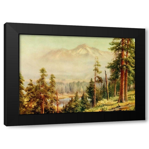 Shasta-California 1914 Black Modern Wood Framed Art Print with Double Matting by Palmer, Sutton