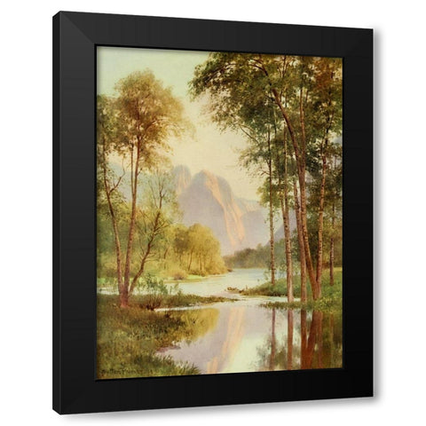 The Three Brothers-Yosemite Valley-California 1914 Black Modern Wood Framed Art Print with Double Matting by Palmer, Sutton