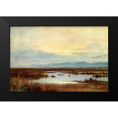 Waiting for duck-Los Banos-California 1914 Black Modern Wood Framed Art Print by Palmer, Sutton