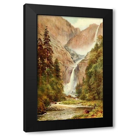 Yosemite Falls-California 1914 Black Modern Wood Framed Art Print by Palmer, Sutton