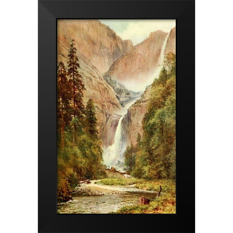 Yosemite Falls-California 1914 Black Modern Wood Framed Art Print by Palmer, Sutton