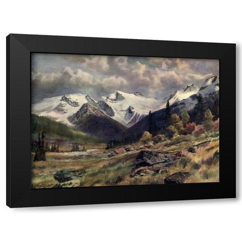 Rogers Pass-Selkirks Black Modern Wood Framed Art Print with Double Matting by Canadian Pacific Railway