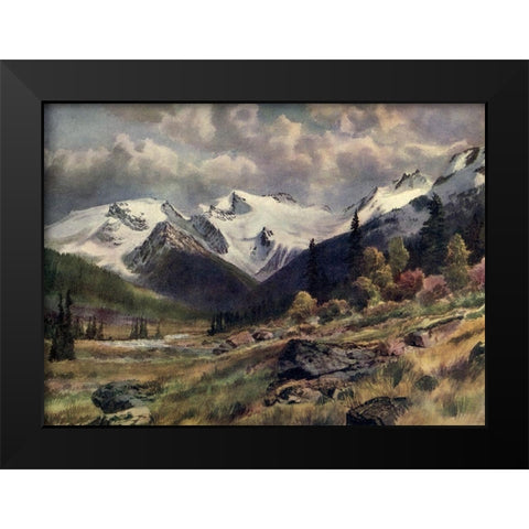 Rogers Pass-Selkirks Black Modern Wood Framed Art Print by Canadian Pacific Railway