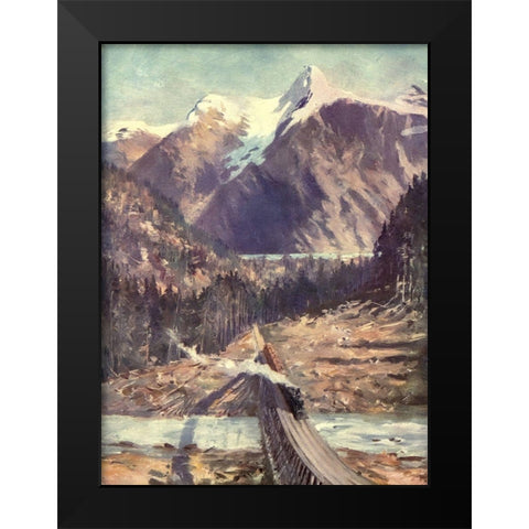 The Selkirks Black Modern Wood Framed Art Print by Canadian Pacific Railway