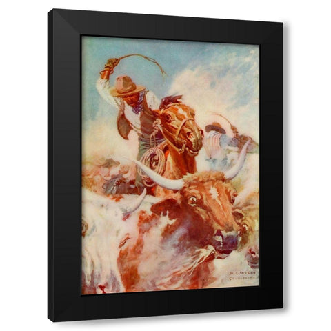 Cutting out Black Modern Wood Framed Art Print with Double Matting by Wyeth, Newell