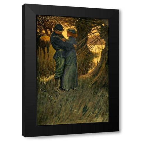 I took her in my arms and held her Black Modern Wood Framed Art Print with Double Matting by Wyeth, Newell
