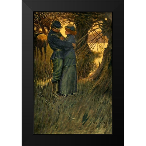 I took her in my arms and held her Black Modern Wood Framed Art Print by Wyeth, Newell