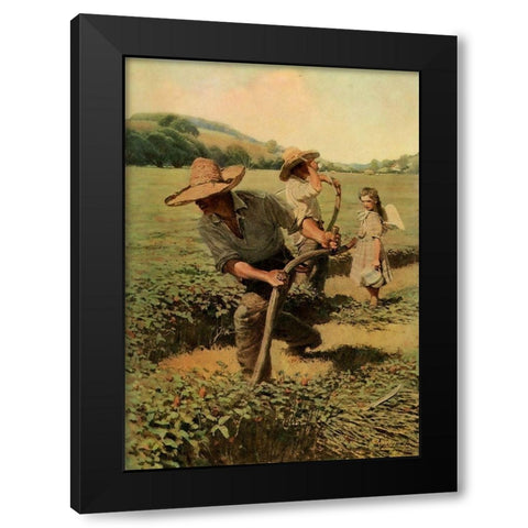 Harvesting Black Modern Wood Framed Art Print with Double Matting by Wyeth, Newell