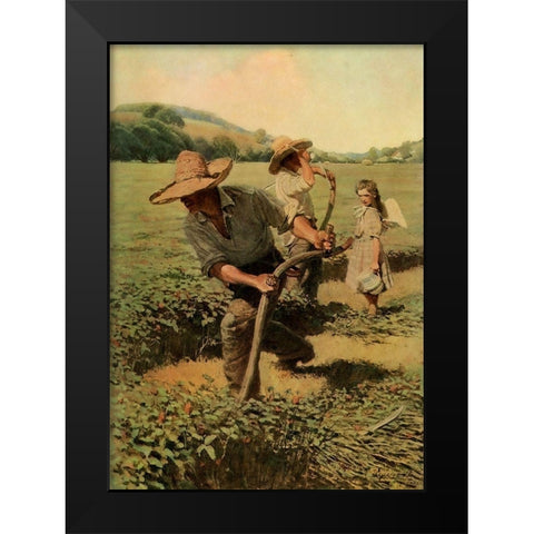 Harvesting Black Modern Wood Framed Art Print by Wyeth, Newell