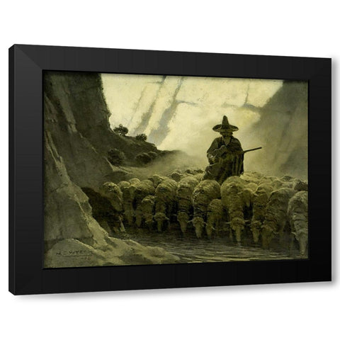 The Mexican Greaser Black Modern Wood Framed Art Print with Double Matting by Wyeth, Newell