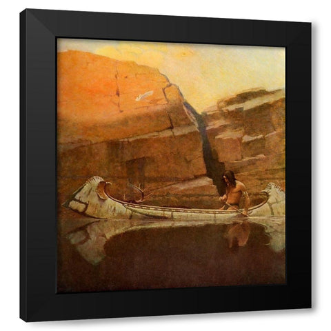 Moods-Autumn Black Modern Wood Framed Art Print with Double Matting by Wyeth, Newell