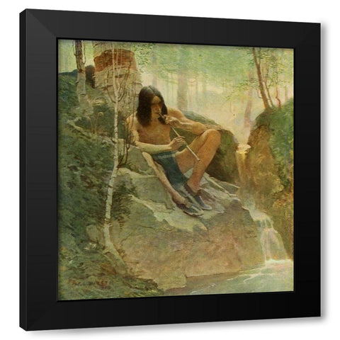 Moods-Spring Black Modern Wood Framed Art Print with Double Matting by Wyeth, Newell