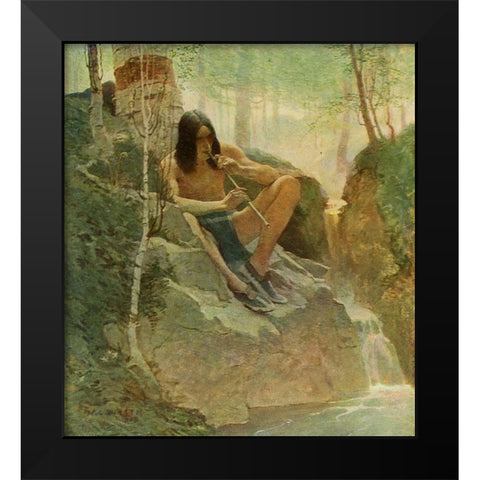 Moods-Spring Black Modern Wood Framed Art Print by Wyeth, Newell