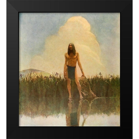 Moods-Summer Black Modern Wood Framed Art Print by Wyeth, Newell