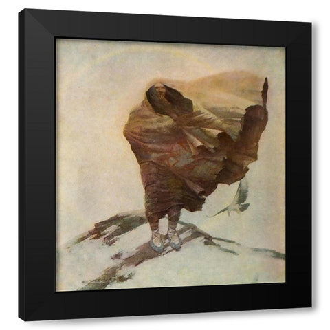 Moods-Winter Black Modern Wood Framed Art Print with Double Matting by Wyeth, Newell