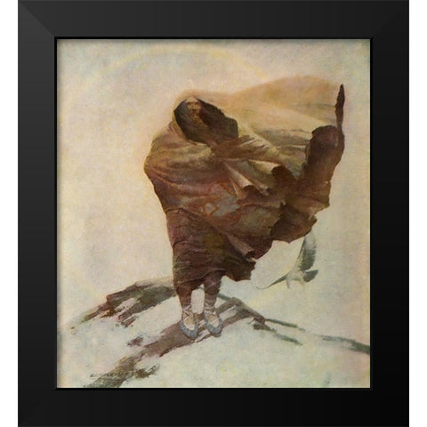 Moods-Winter Black Modern Wood Framed Art Print by Wyeth, Newell