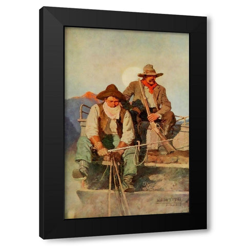 The Pay stage Black Modern Wood Framed Art Print by Wyeth, Newell
