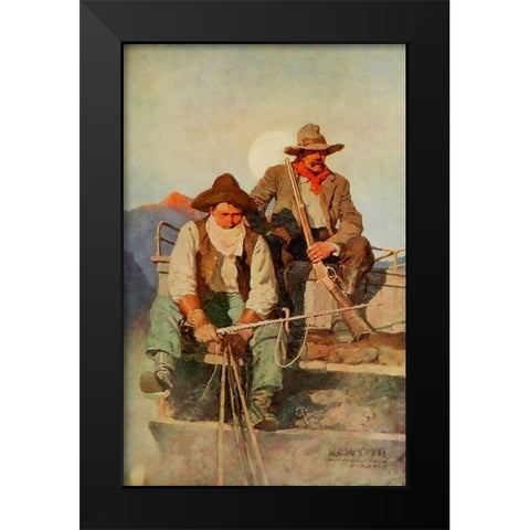 The Pay stage Black Modern Wood Framed Art Print by Wyeth, Newell