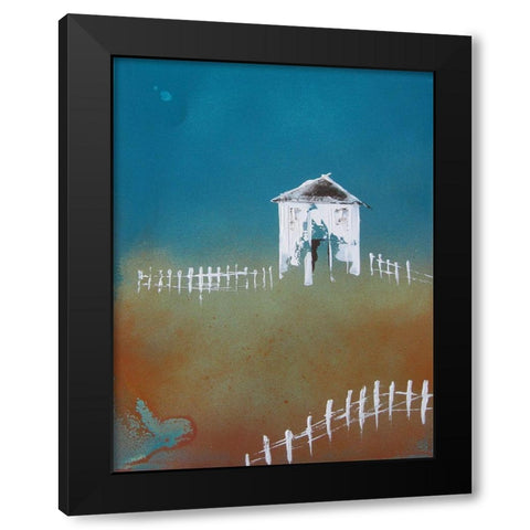 Picket Fence Black Modern Wood Framed Art Print by Clement, Diane
