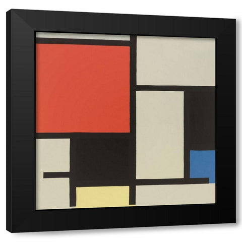 Composition 1921 Black Modern Wood Framed Art Print by Mondrian, Piet