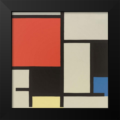 Composition 1921 Black Modern Wood Framed Art Print by Mondrian, Piet