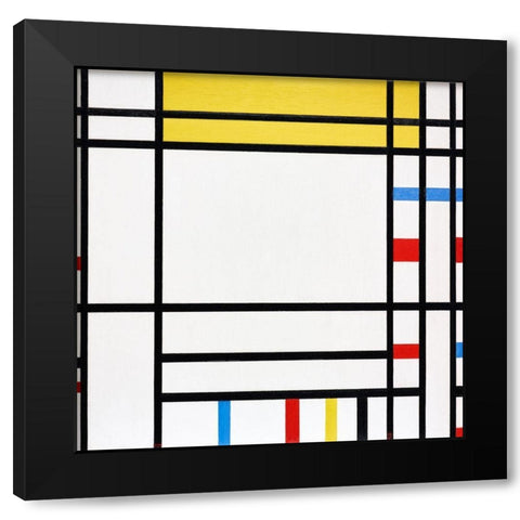 Place de la Concorde Black Modern Wood Framed Art Print with Double Matting by Mondrian, Piet