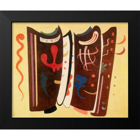 Brown with supplement 1935 Black Modern Wood Framed Art Print by Kandinsky, Wassily