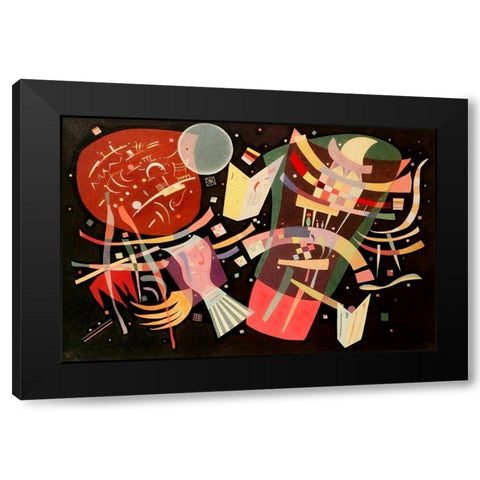 Composition X 1939 Black Modern Wood Framed Art Print with Double Matting by Kandinsky, Wassily
