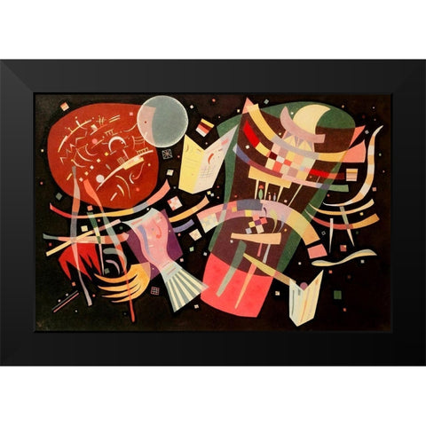 Composition X 1939 Black Modern Wood Framed Art Print by Kandinsky, Wassily