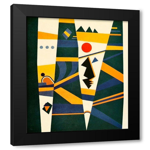 Connection no.579 1932 Black Modern Wood Framed Art Print with Double Matting by Kandinsky, Wassily
