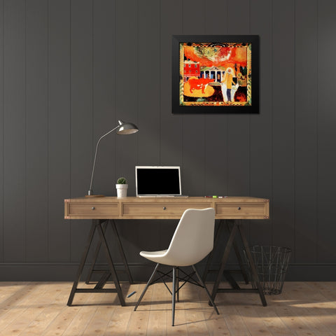 Cow in Moscow 1912 Black Modern Wood Framed Art Print by Kandinsky, Wassily