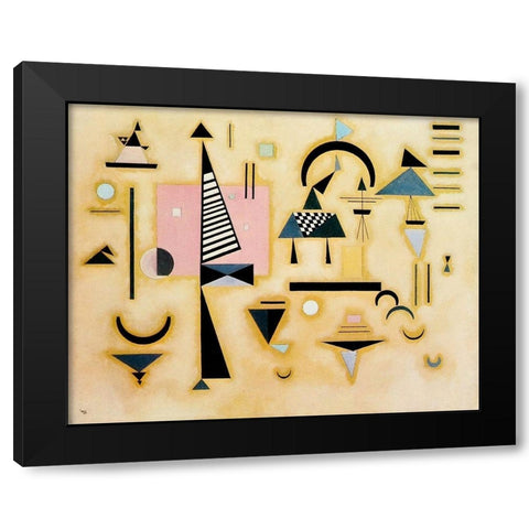Decisive Rose 1932 Black Modern Wood Framed Art Print with Double Matting by Kandinsky, Wassily