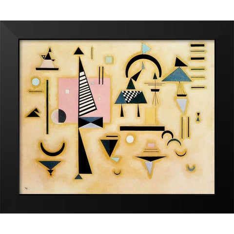 Decisive Rose 1932 Black Modern Wood Framed Art Print by Kandinsky, Wassily