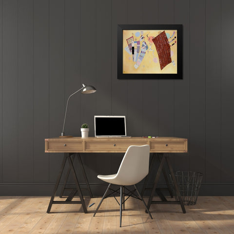 Delicate Tensions 1942 Black Modern Wood Framed Art Print by Kandinsky, Wassily