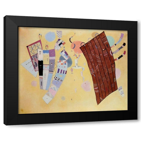 Delicate Tensions 1942 Black Modern Wood Framed Art Print with Double Matting by Kandinsky, Wassily