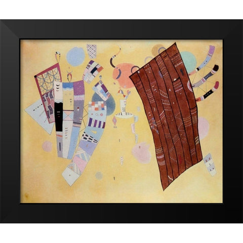 Delicate Tensions 1942 Black Modern Wood Framed Art Print by Kandinsky, Wassily