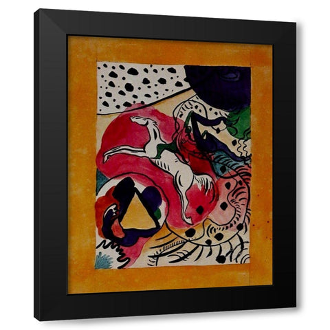 Design for cover of Blaue Reiter 1911 Black Modern Wood Framed Art Print by Kandinsky, Wassily
